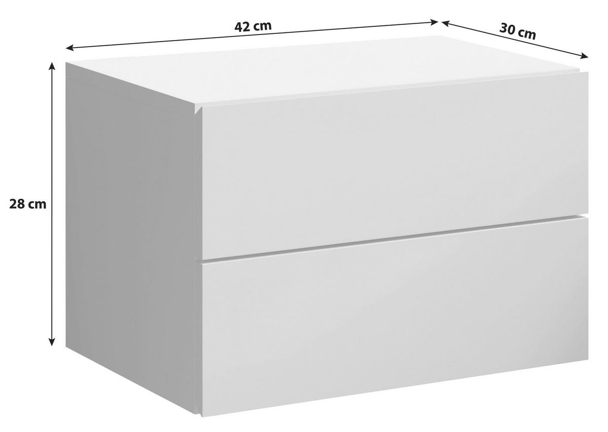 NACHTSCHRANK  - Weiß, MODERN, Holzwerkstoff (42/28cm) - Livetastic