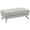 HOCKER in Textil Hellgrau  - Hellgrau/Schwarz, Design, Textil/Metall (130/47/65cm) - Beldomo System
