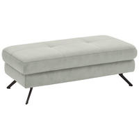 HOCKER in Textil Hellgrau  - Hellgrau/Schwarz, Design, Textil/Metall (130/47/65cm) - Beldomo System