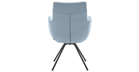 ARMLEHNSTUHL  Beinauswahl, Lederauswahl, Typenauswahl, Sitzfläche 360° drehbar   - Schwarz/Grau, Design, Leder/Metall (60/90/61cm) - Dieter Knoll