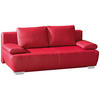 SCHLAFSOFA Rot Echtleder  - Chromfarben/Rot, KONVENTIONELL, Leder/Metall (195/85/90cm) - Livetastic