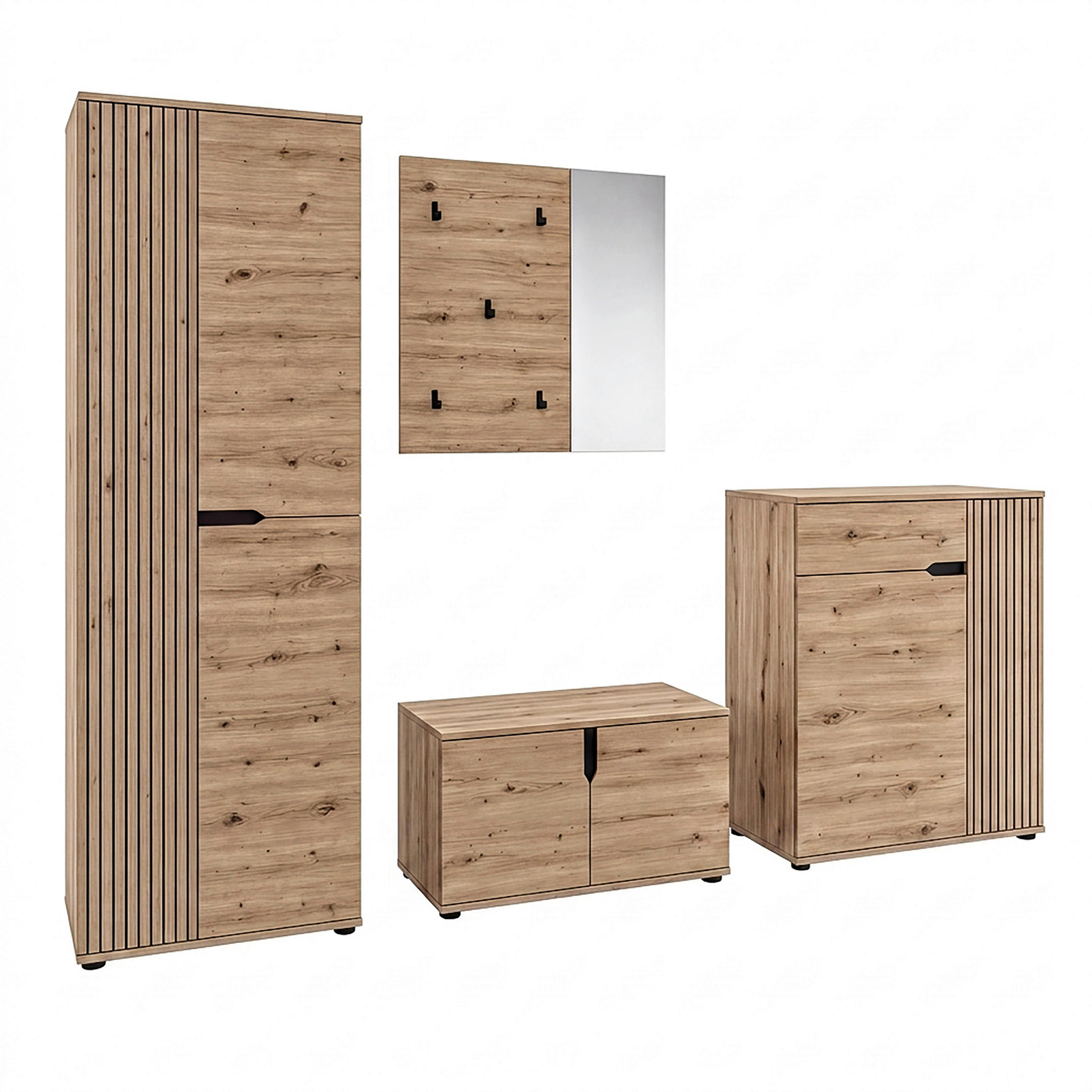 Mid.you Garderobe Eiche Artisan 255x191x37 cm