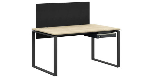 JUGENDSCHREIBTISCH 140/80/72 cm  - Eichefarben/Anthrazit, Design, Holzwerkstoff/Textil (140/80/72cm) - Cantus