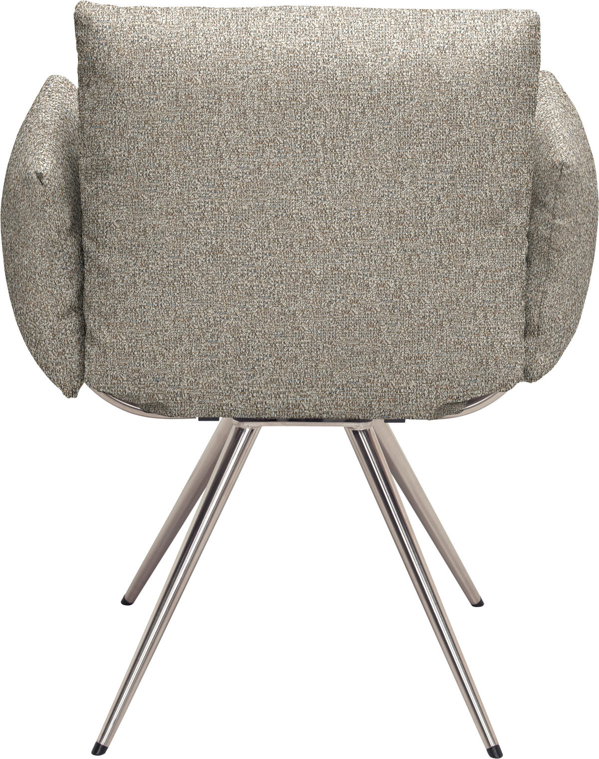ARMLEHNSTUHL  Lederauswahl, Stoffauswahl Webstoff  - Sandfarben/Edelstahlfarben, Natur, Textil/Metall (72/90/65cm) - Venjakob