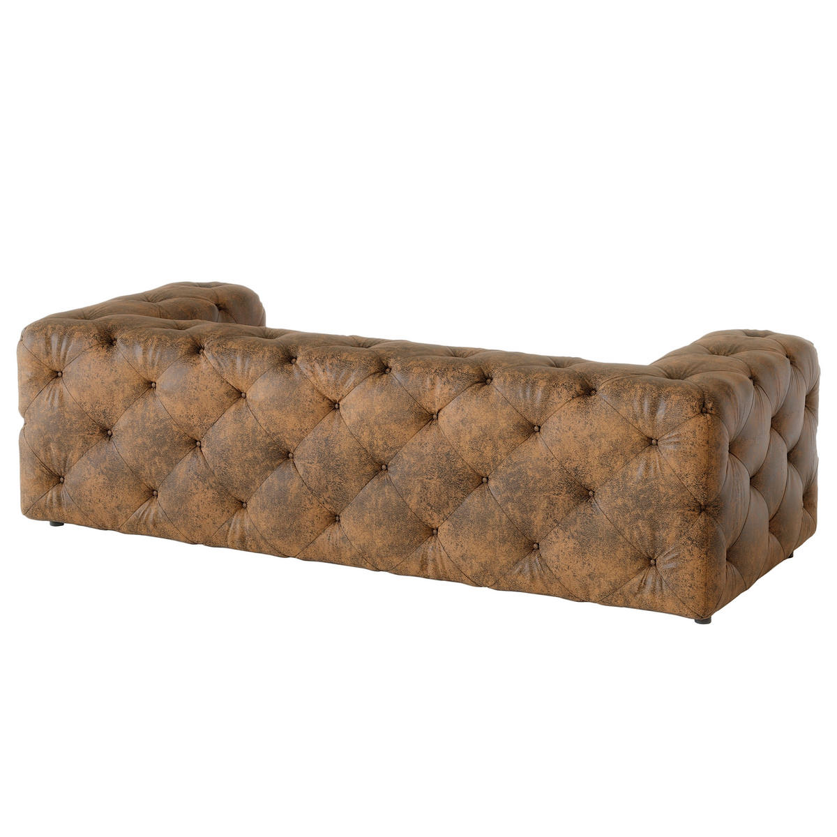 3-SITZER-SOFA Fresco in Lederlook Dunkelbraun  - Dunkelbraun/Schwarz, Design, Kunststoff/Textil (230/71/100cm) - P & B