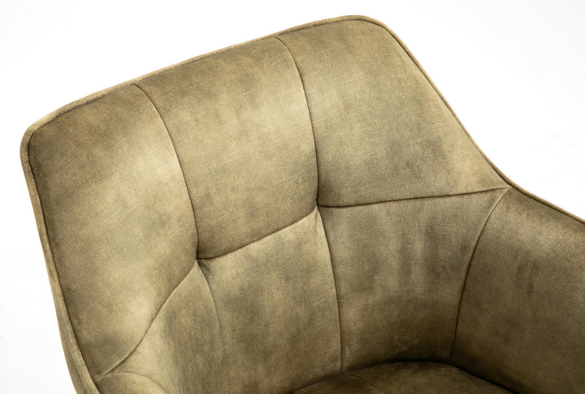 DREHSTUHL  in Samt Olivgrün  - Schwarz/Olivgrün, MODERN, Kunststoff/Textil (60/90/61cm) - MID.YOU