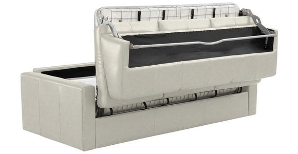 SCHLAFSOFA Bard in Echtleder Weiß  - Schwarz/Weiß, KONVENTIONELL, Leder/Kunststoff (206/81/96cm) - Novel
