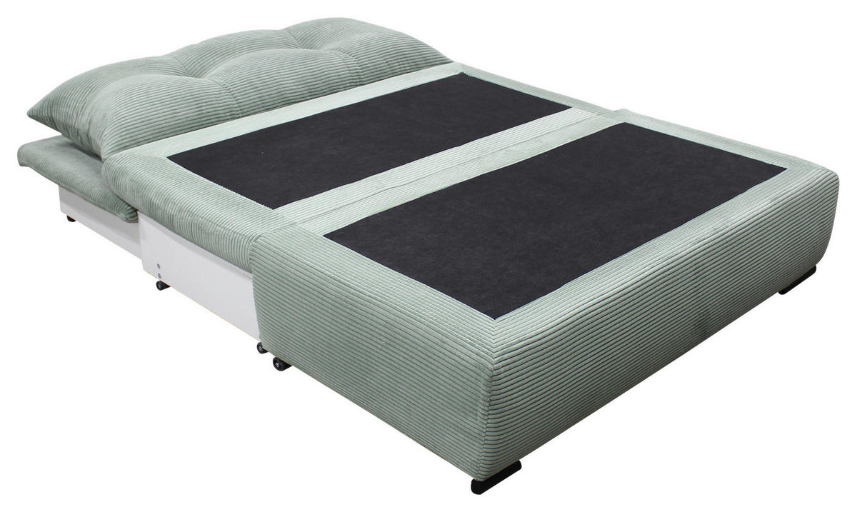 SCHLAFSOFA  mit Liegefunktion Cord Grün  - Schwarz/Grün, Design, Kunststoff/Textil (154/93/85cm) - MID.YOU