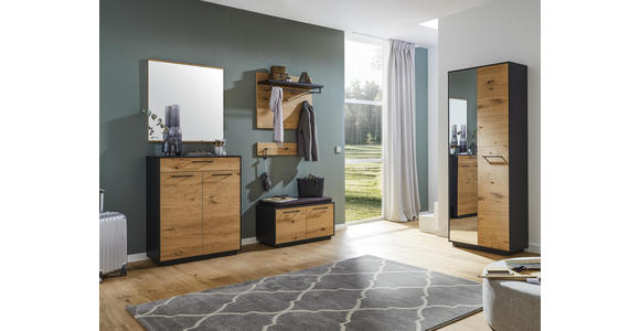 GARDEROBENPANEEL 80/65/27 cm - Eichefarben/Anthrazit, Design, Holz/Metall (80/65/27cm) - Dieter Knoll