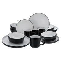 KOMPLETT SERVIS Nordic Cool Black 16 delar  - gråvit/svart, Basics, keramik - Creatable