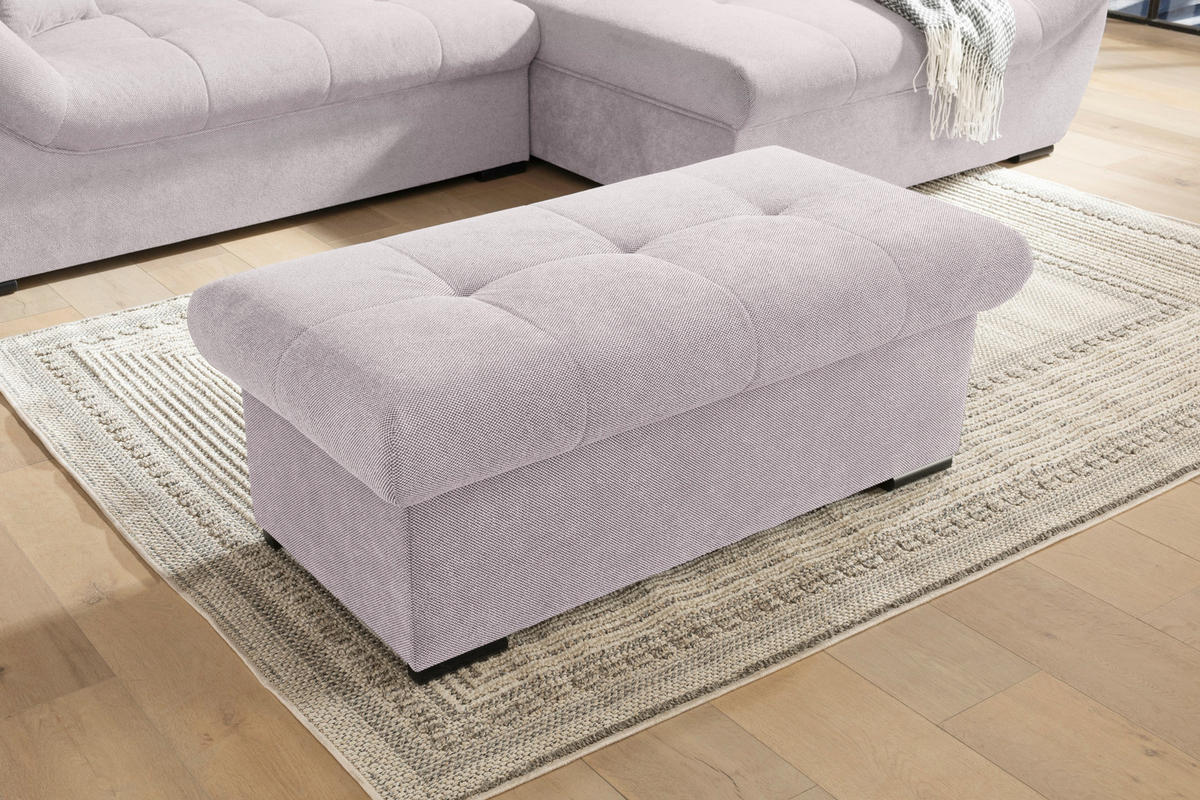 HOCKERBANK 108/42/54 cm Flachgewebe Beige Kunststoff  - Beige/Schwarz, Design, Kunststoff/Textil (108/42/54cm) - Xora