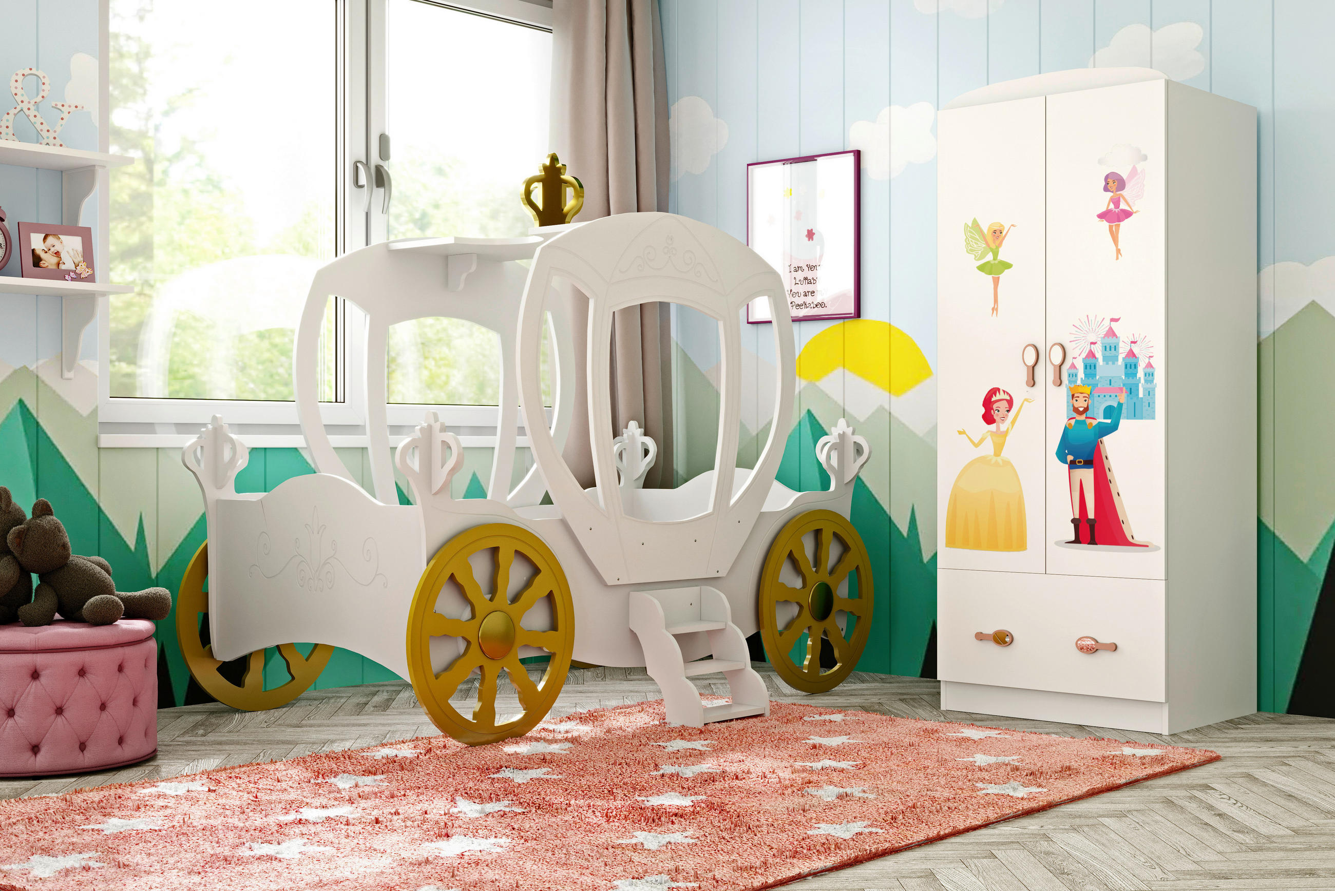 Kinderbett - Weiß, LIFESTYLE, Holz/Holzwerkstoff (90/180cm) - Livetastic