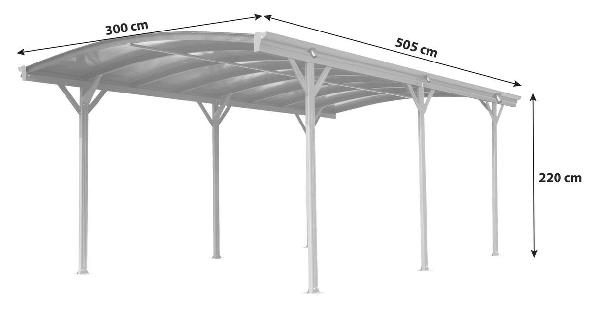 CARPORT - Anthrazit, Basics, Kunststoff/Metall (300/220/505cm)
