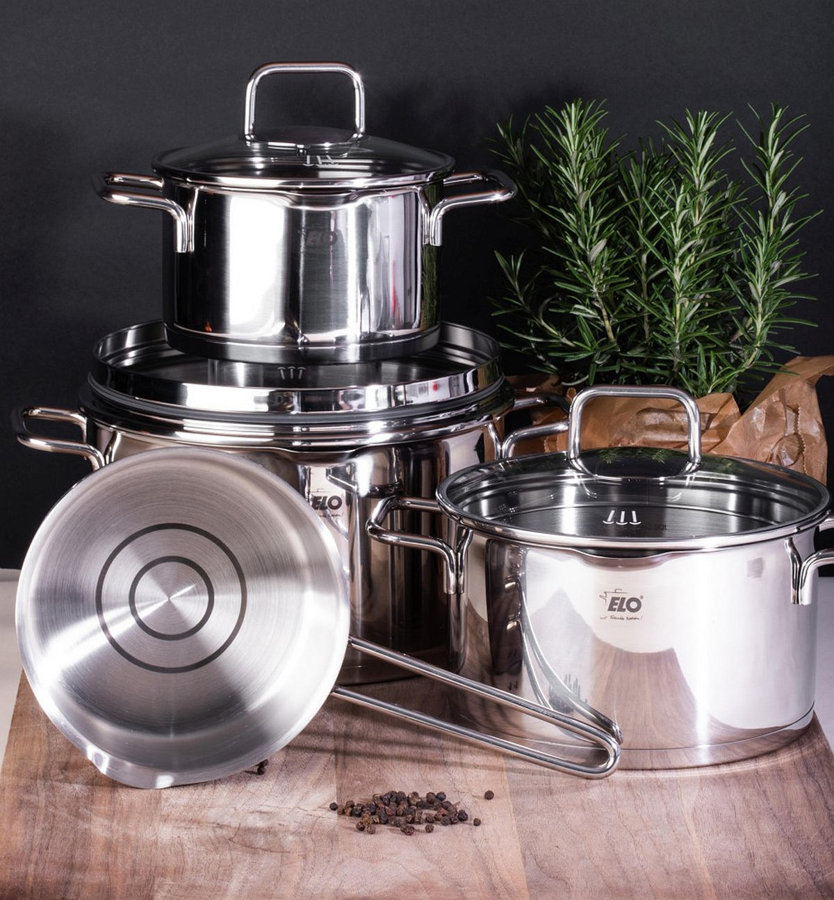 KOCHTOPFSET Smart Steam 4-teilig  - Edelstahlfarben, Basics, Metall - ELO