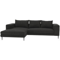 ECKSOFA in Struktur Graphitfarben  - Schwarz/Graphitfarben, Modern, Textil/Metall (170/325cm) - Trendmanufaktur