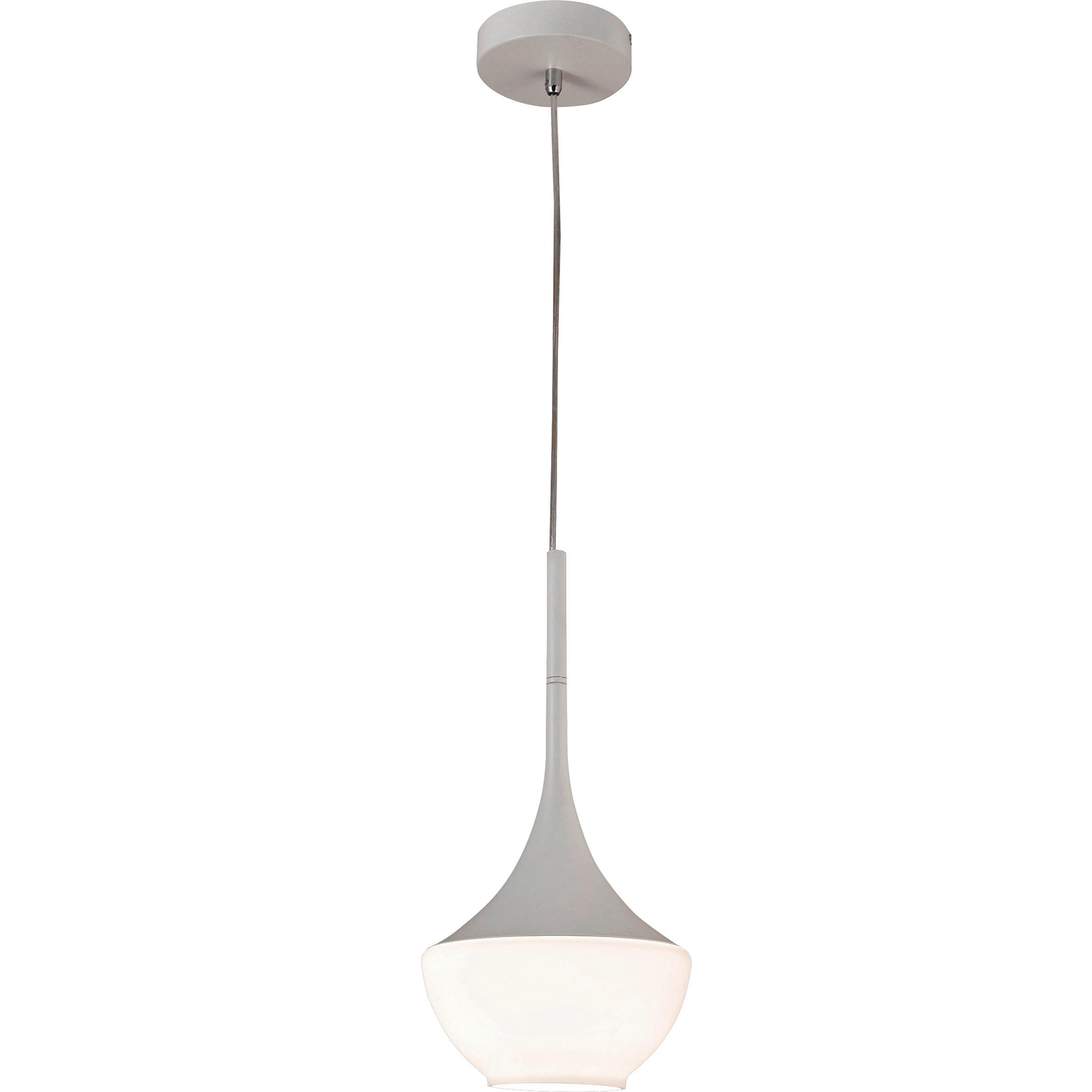 PENDELLEUCHTE Apollo 20/200 cm   - Weiß, Design, Glas/Metall (20/200cm) - Fabas Luce