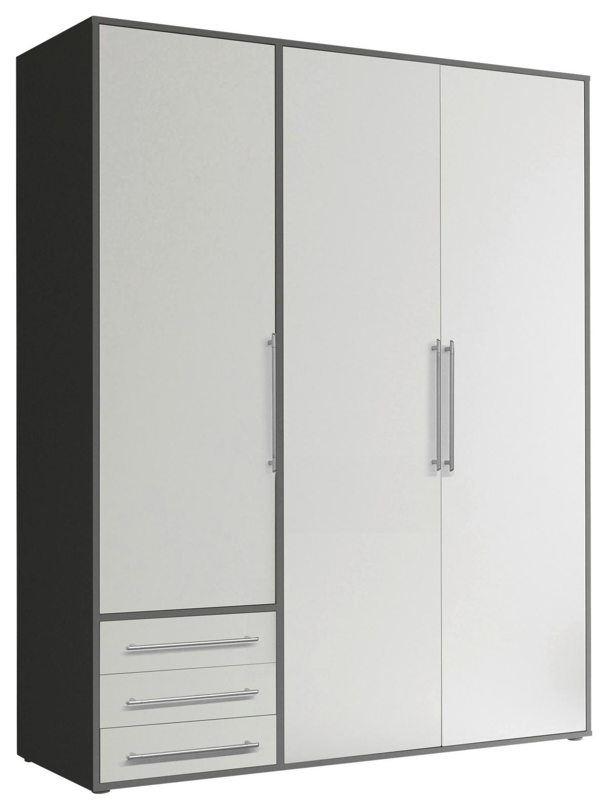 ORMAR S KLASIČNIM VRATIMA     - bijela/srebrne boje, Moderno, drvni materijal/plastika (155/194/58cm) - Livetastic
