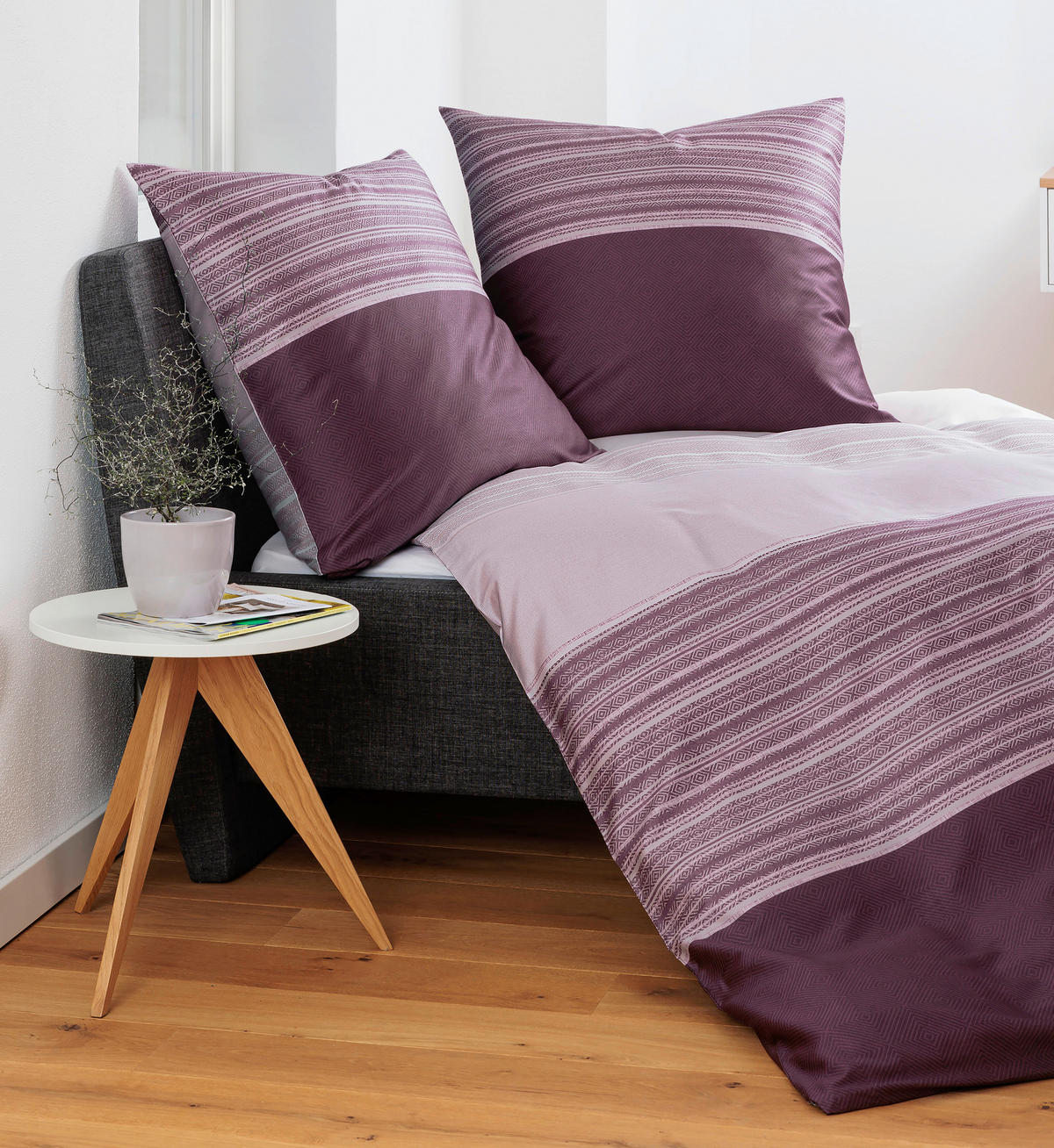 POSTELJNINA 135/200 cm mako saten barve gozdnih sadežev  - barve gozdnih sadežev, Konvencionalno, tekstil (135/200cm) - Janine