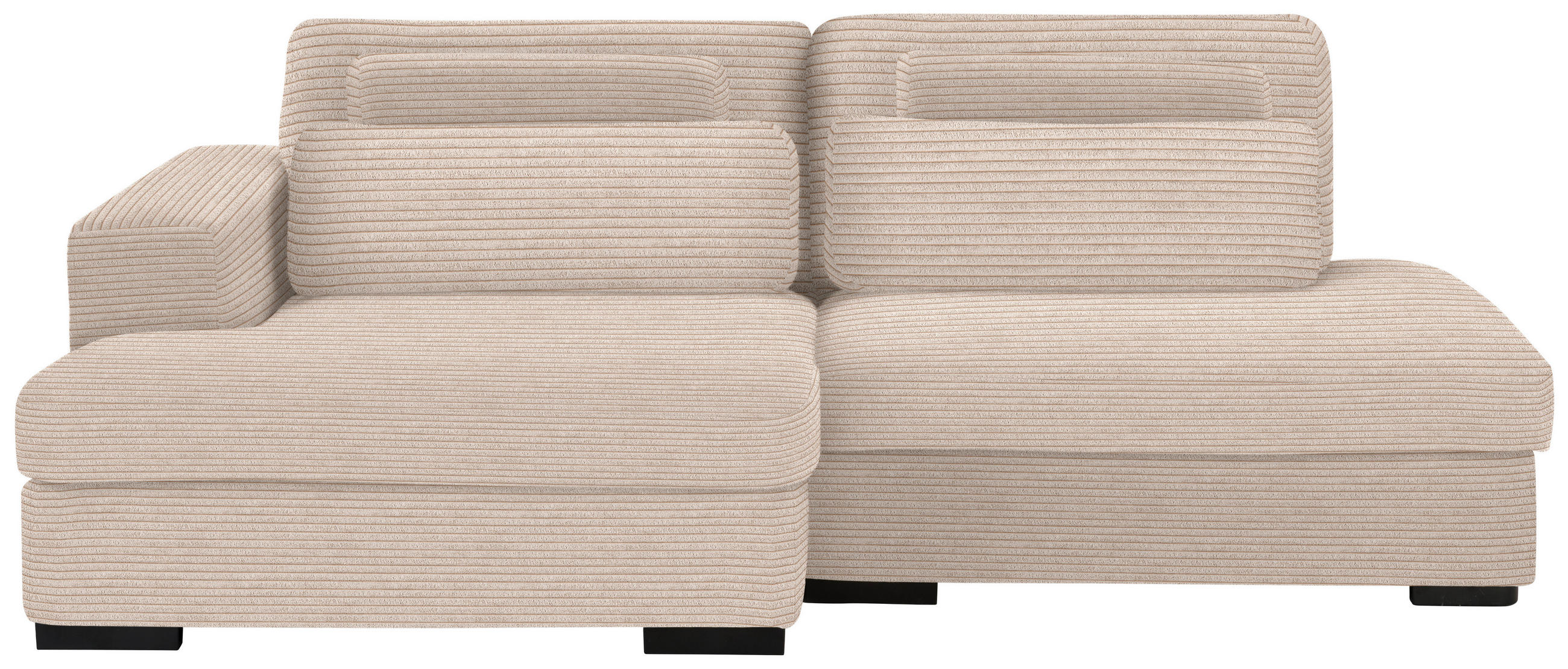 ECKSOFA in Cord, Velours Beige  - Beige/Schwarz, Design, Kunststoff/Textil (158/223cm) - Lomoco