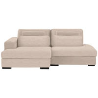 ECKSOFA in Cord, Velours Beige  - Beige/Schwarz, Design, Kunststoff/Textil (158/223cm) - Lomoco