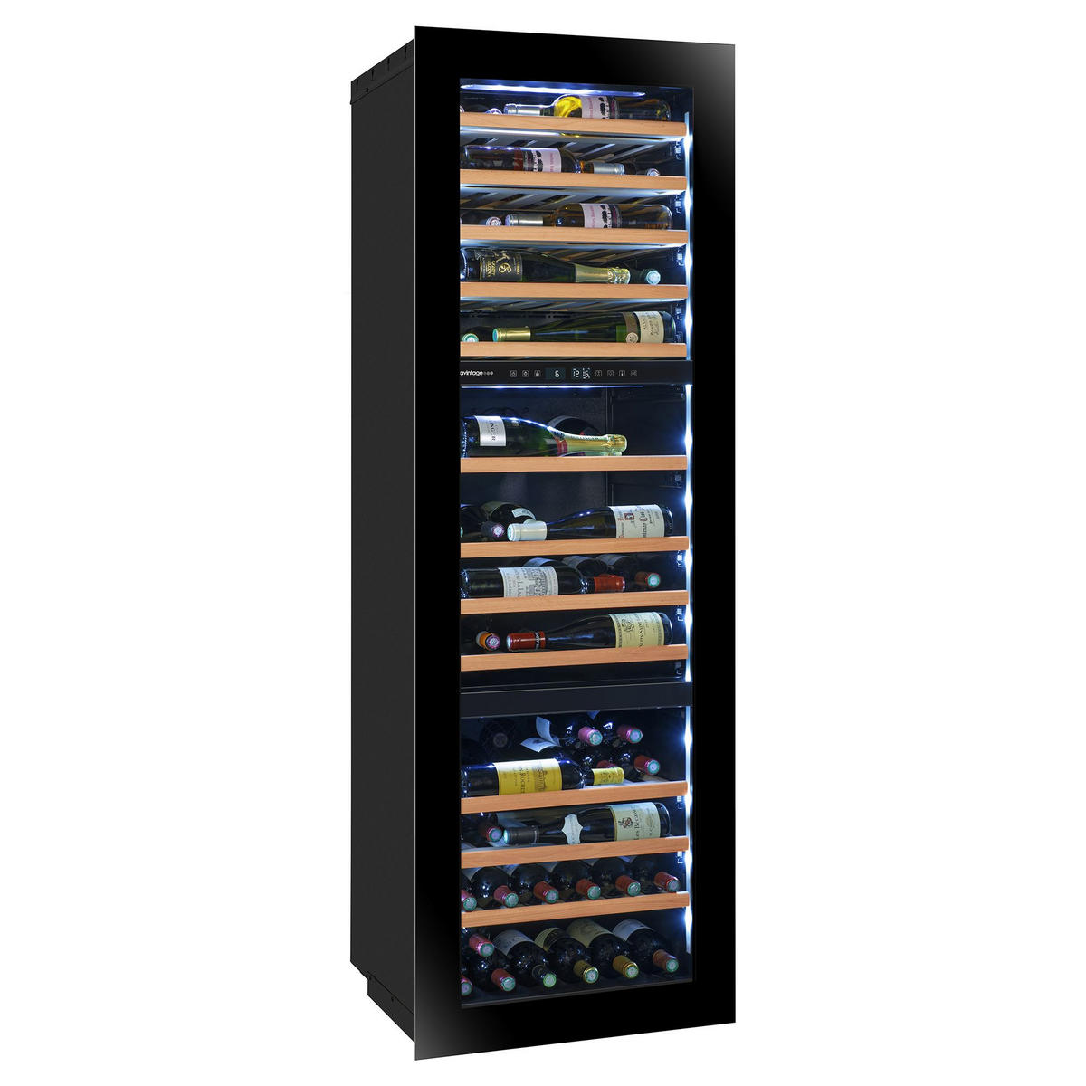 WEINKÜHLSCHRANK AVI178PLATINUM  - Schwarz, Basics, Glas/Holz (59,0/178,3/56,6cm)