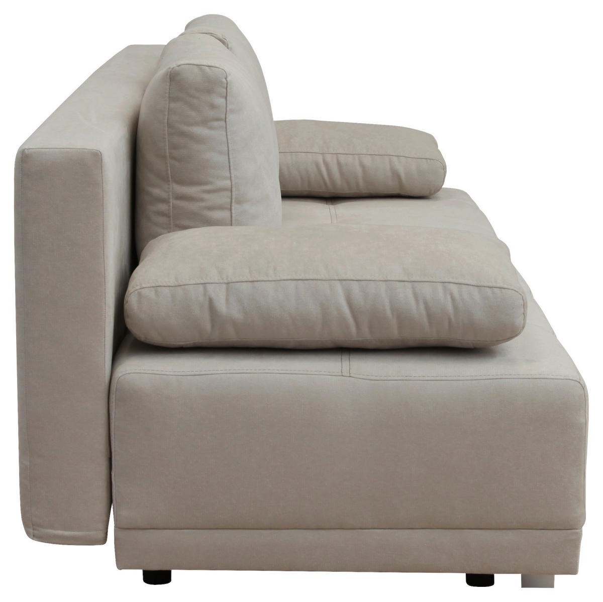 SCHLAFSOFA in Samt Beige  - Chromfarben/Beige, Design, Kunststoff/Textil (194/77/89cm) - MID.YOU