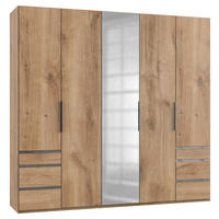 DREHTÜRENSCHRANK 250/236/58 cm 5-türig Eichefarben  - Chromfarben/Eichefarben, MODERN, Holzwerkstoff (250/236/58cm) - MID.YOU