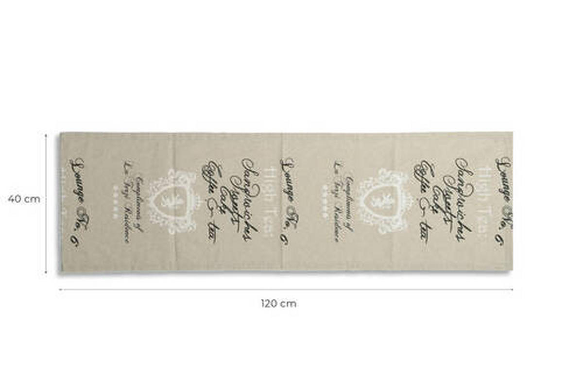 TISCHLÄUFER Textil Webstoff, Struktur Schwarz, Weiß, Beige 40/140 cm  - Beige/Schwarz, Basics, Textil (40/140cm)