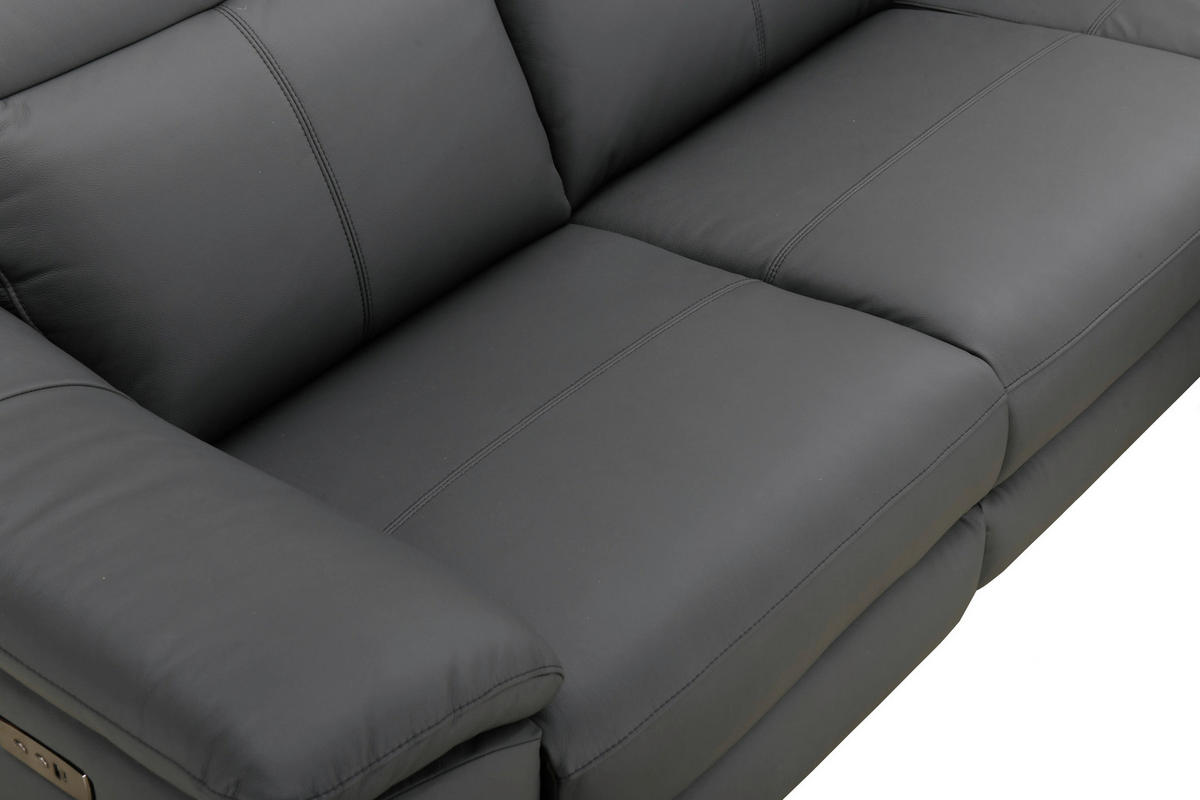ECKSOFA  Lederlook Kombination Echtleder/Lederlook Schwarz  - Schwarz, Design, Leder/Textil (254/168cm) - Xora