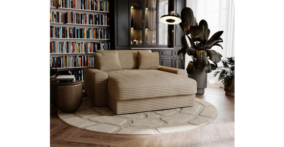 XXL-SESSEL Cord Beige - Beige/Schwarz, MODERN, Kunststoff/Textil (160/87/190cm) - Carryhome