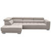 ECKSOFA in Mikrofaser Ecru  - Chromfarben/Ecru, Design, Textil/Metall (207/301cm) - Xora