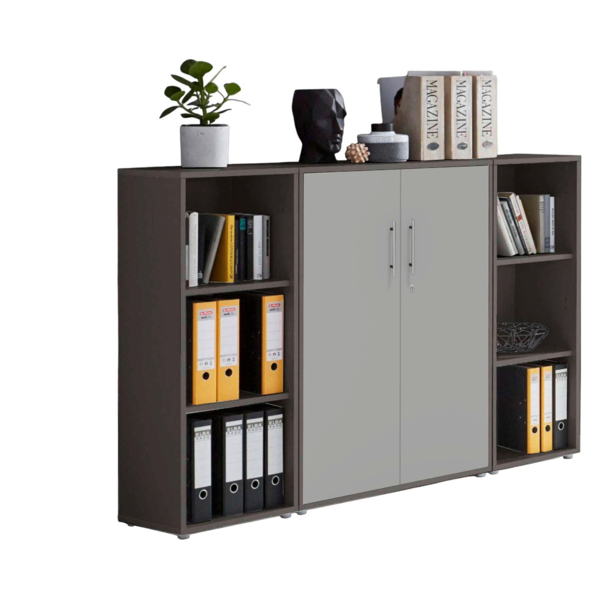 AKTENSCHRANK 172,6/113,6/33 cm  - Anthrazit/Hellgrau, MODERN, Holzwerkstoff (172,6/113,6/33cm) - MID.YOU
