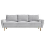 SCHLAFSOFA in Samt Hellgrau  - Buchefarben/Hellgrau, KONVENTIONELL, Holz/Textil (225/91/99cm) - Carryhome