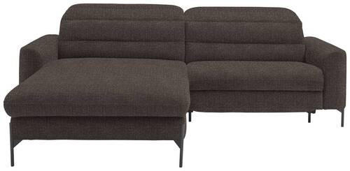 ECKSOFA in Flachgewebe Graubraun  - Graubraun/Schwarz, Design, Textil/Metall (191/252cm) - Dieter Knoll