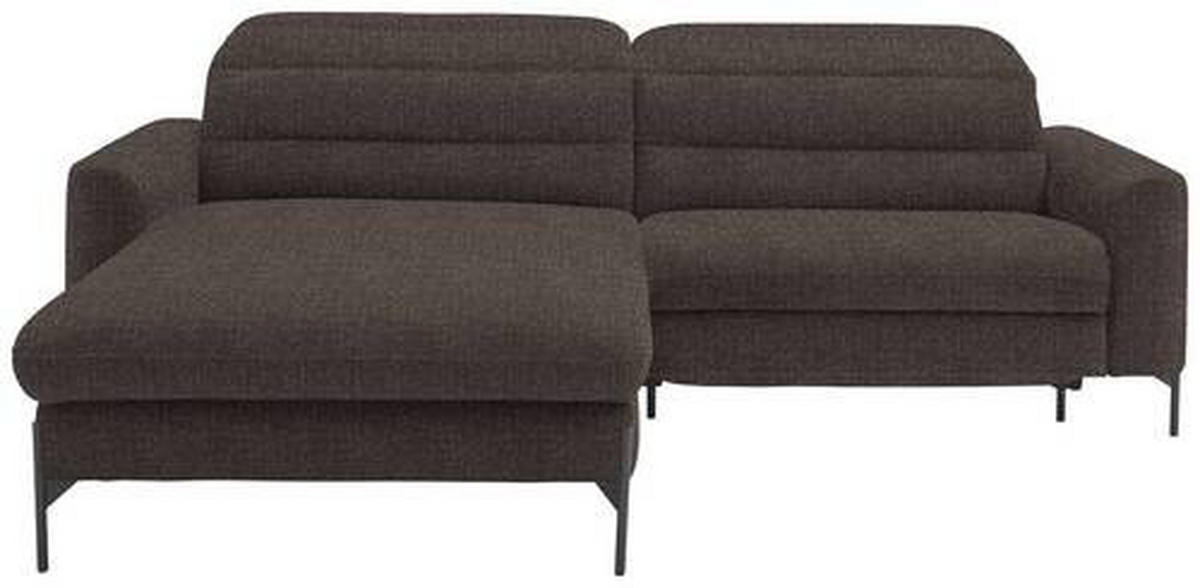 ECKSOFA in Flachgewebe Graubraun  - Graubraun/Schwarz, Design, Textil/Metall (191/252cm) - Dieter Knoll