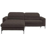 ECKSOFA in Flachgewebe Graubraun  - Graubraun/Schwarz, Design, Textil/Metall (191/252cm) - Dieter Knoll