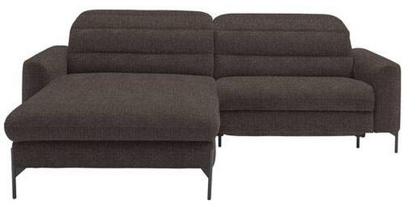 ECKSOFA in Flachgewebe Graubraun  - Graubraun/Schwarz, Design, Textil/Metall (191/252cm) - Dieter Knoll