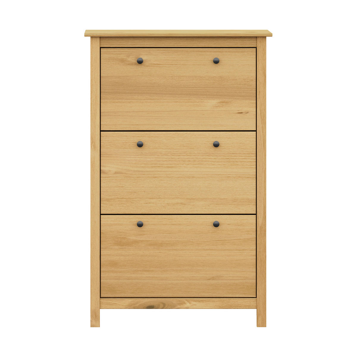 SCHUHSCHRANK Kiefer massiv Naturfarben  - Messingfarben/Naturfarben, Basics, Holz/Metall (72/124/35cm) - Livetastic