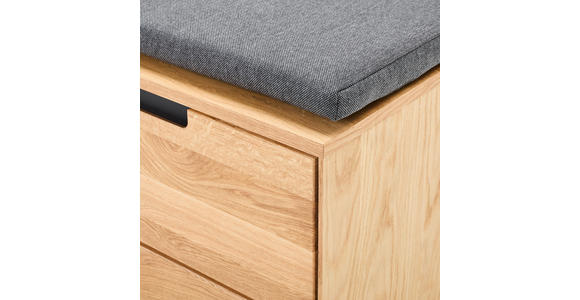 GARDEROBENBANK  in 80/47/40 cm  - Eichefarben/Anthrazit, KONVENTIONELL, Holz/Textil (80/47/40cm) - Linea Natura