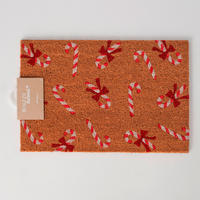 FUßMATTE   Braun, Rot, Weiß  - Rot/Braun, Basics, Naturmaterialien (60/40/1,5cm) - X-Mas