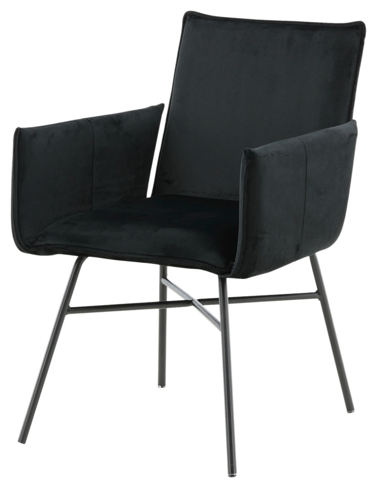 STOL stål sammet  - svart, Design, metall/textil (57/87/60cm) - Livetastic