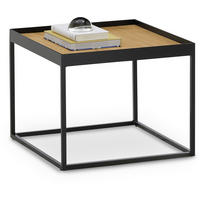 COUCHTISCH Eiche massiv 38/38/54 cm quadratisch Schwarz, Eichefarben  - Eichefarben/Schwarz, Natur, Holz/Metall (38/38/54cm) - SetOne by Musterring