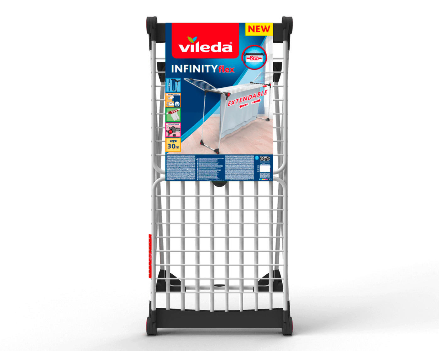 SUŠIAK NA BIELIZEŇ - viacfarebná, Basics, kov/plast (56/122/8cm) - Vileda