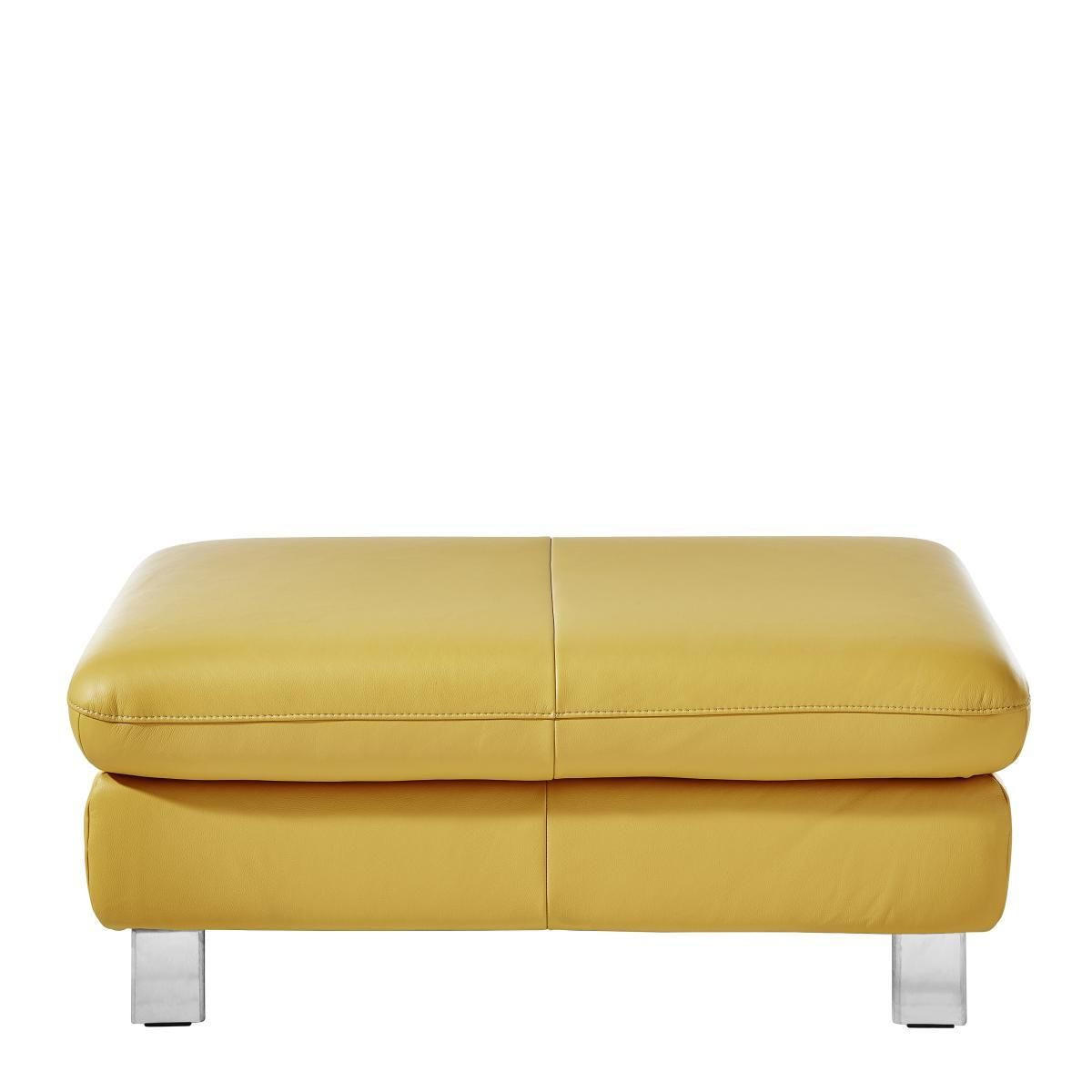 Thumbnail - Cantus Hocker, Gelb, Leder, Echtleder, Color-Finish-Leder, 120x52x65 cm, Goldenes M, Lederauswahl, Stoffauswahl, Wohnzim...