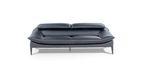 2,5-SITZER Schwarz Echtleder  - Schwarz, Design, Leder (202/78/108cm) - Belluti