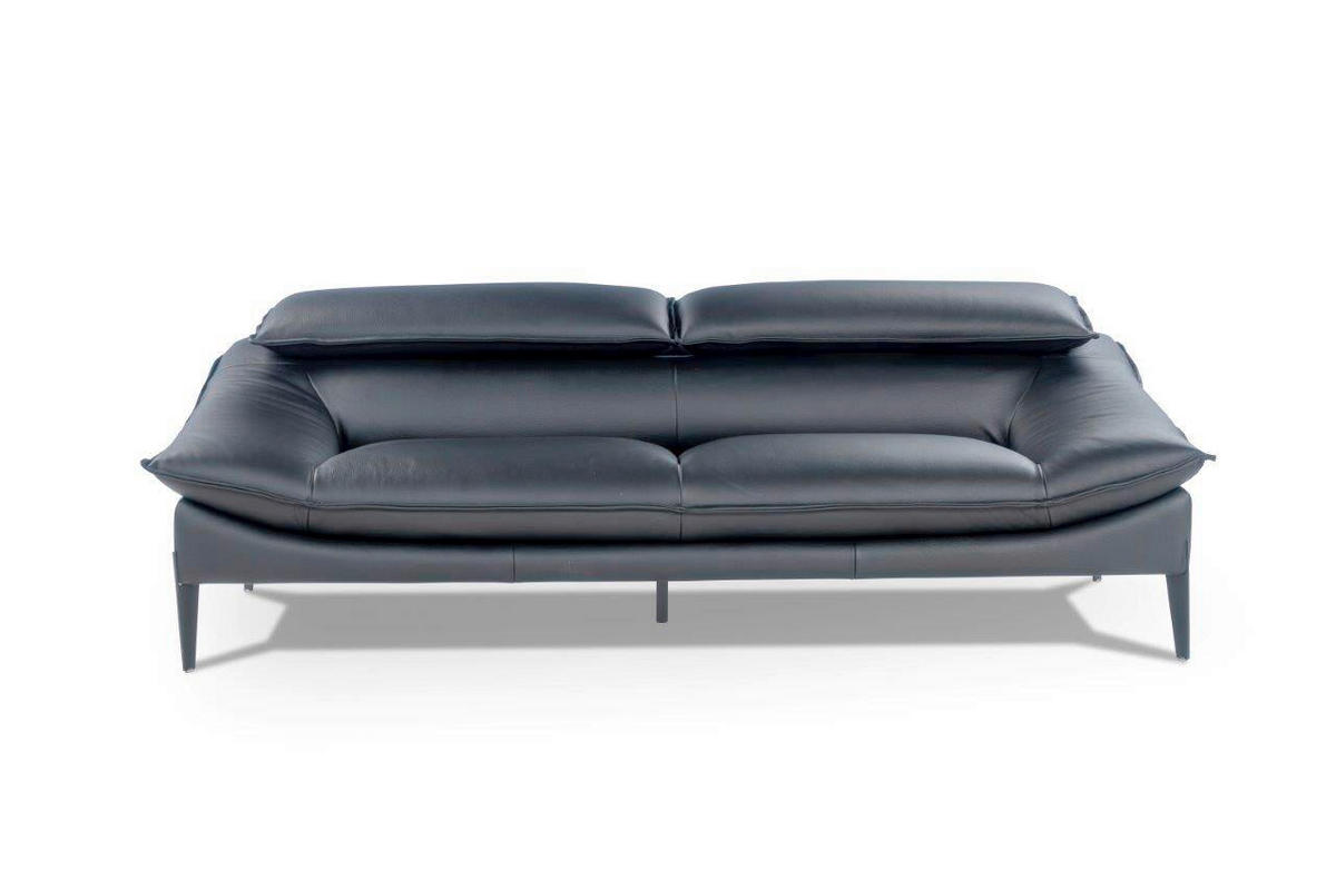 2,5-SITZER Schwarz Echtleder  - Schwarz, Design, Leder (202/78/108cm) - Belluti