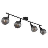 STRAHLER 70/98/19 cm   - Schwarzchrom/Grau, Basics, Glas/Metall (70/98/19cm) - Globo