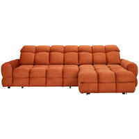 HÖRNSOFFA i velour kopparfärgad  - svart/kopparfärgad, Design, textil/plast (283/178cm) - Welnova