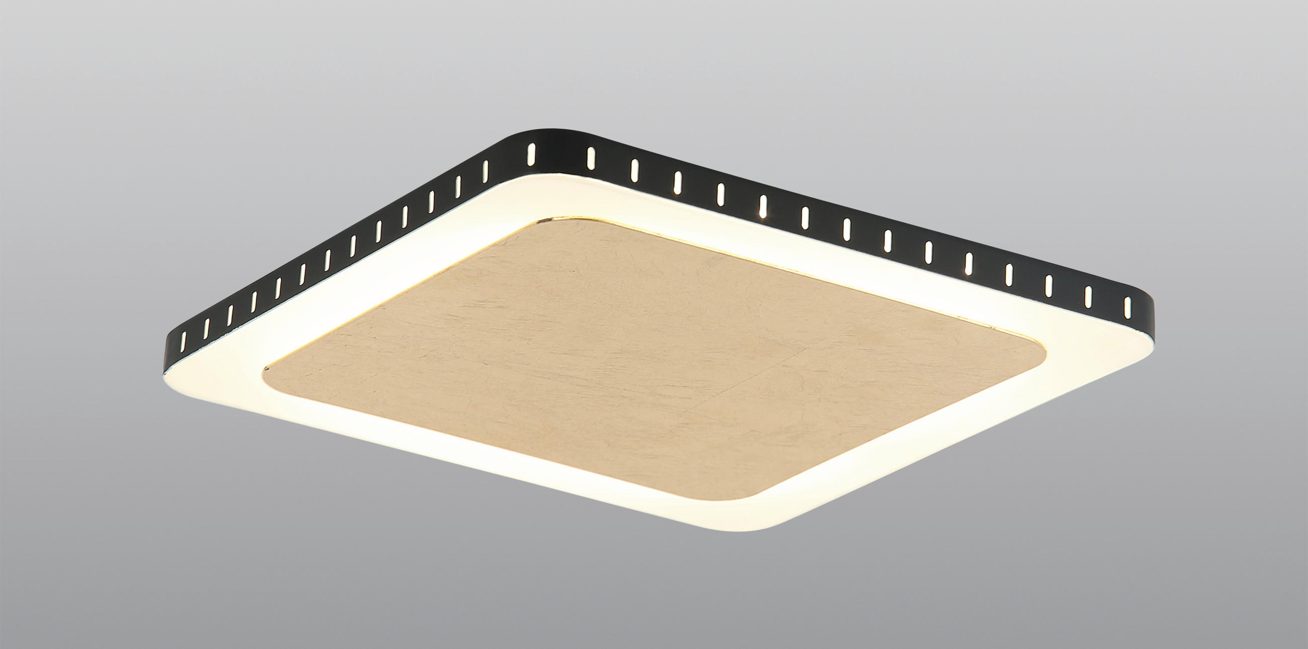 LED-DECKENLEUCHTE Solaris  - Goldfarben/Schwarz, Design, Metall (4,5/25/25cm)