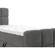 BOXBETT 120/200 cm,  in Dunkelgrau, gepolstertes Kopfteil, Bettkasten, Topper, H3 = fest  - Dunkelgrau/Schwarz, Design, Holzwerkstoff/Kunststoff (120/200cm) - Xora